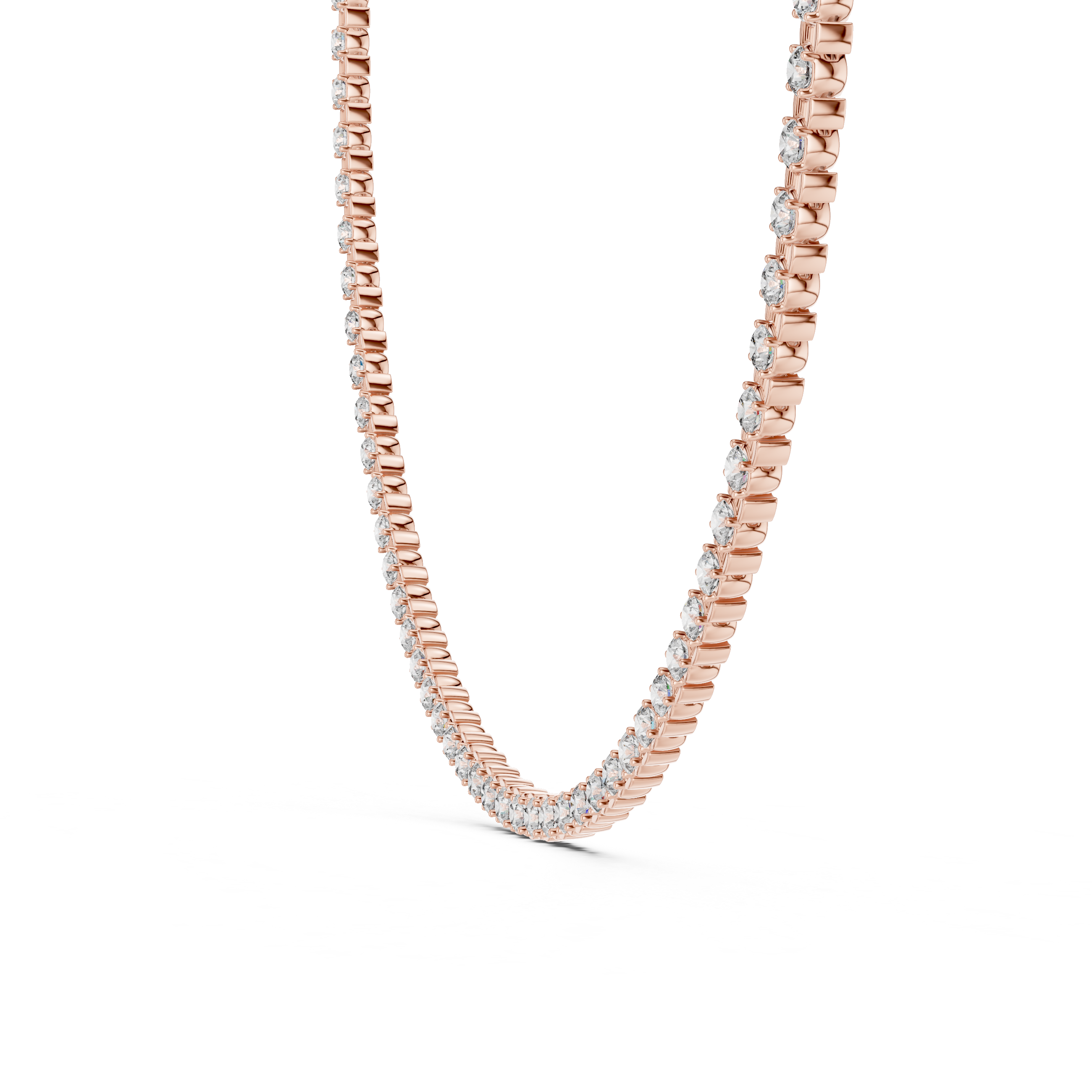Scalloped Prong-Set Lab-Grown Diamond Tennis Necklace