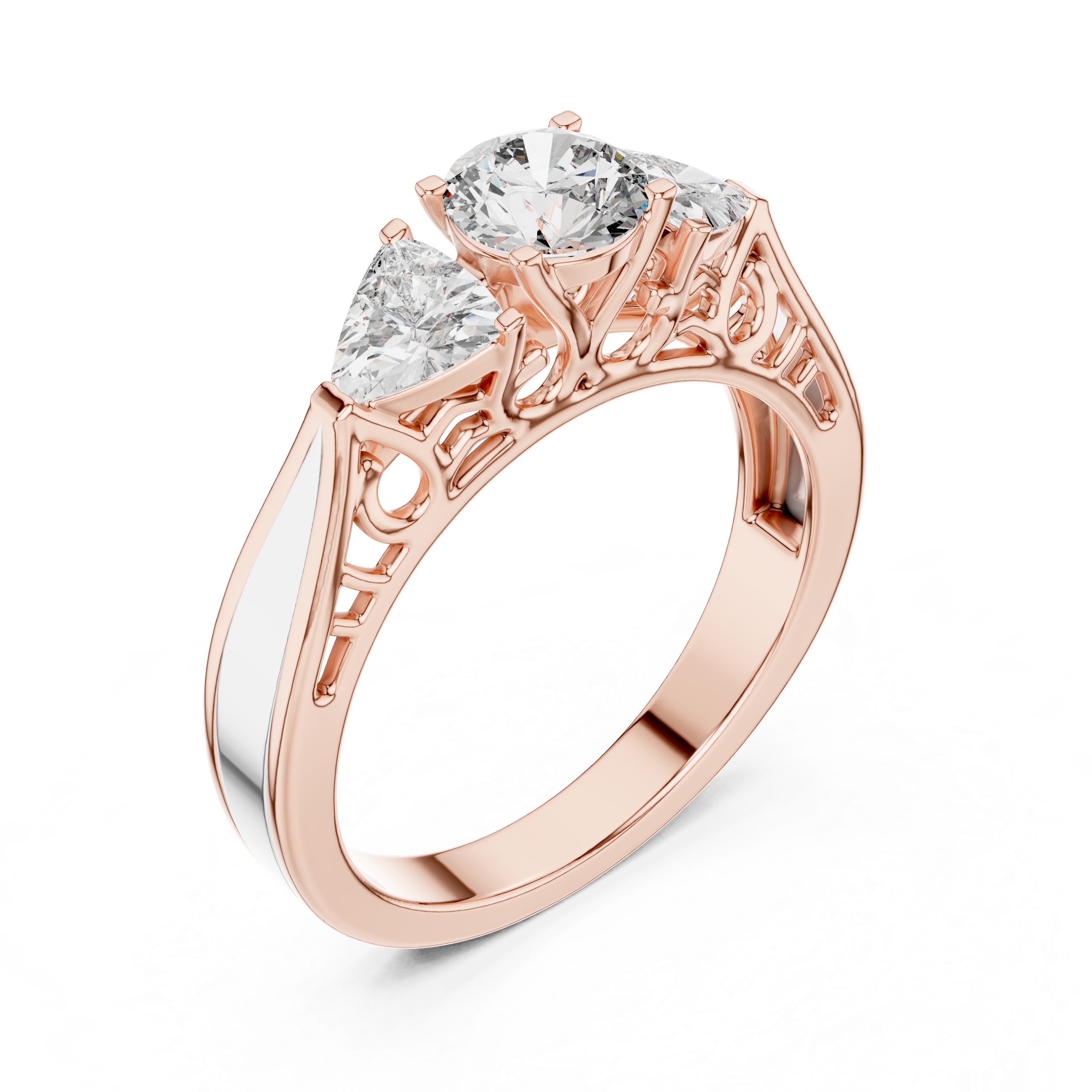 Vintage Three-Stone Round Diamond Engagement Ring – Design LR-0029