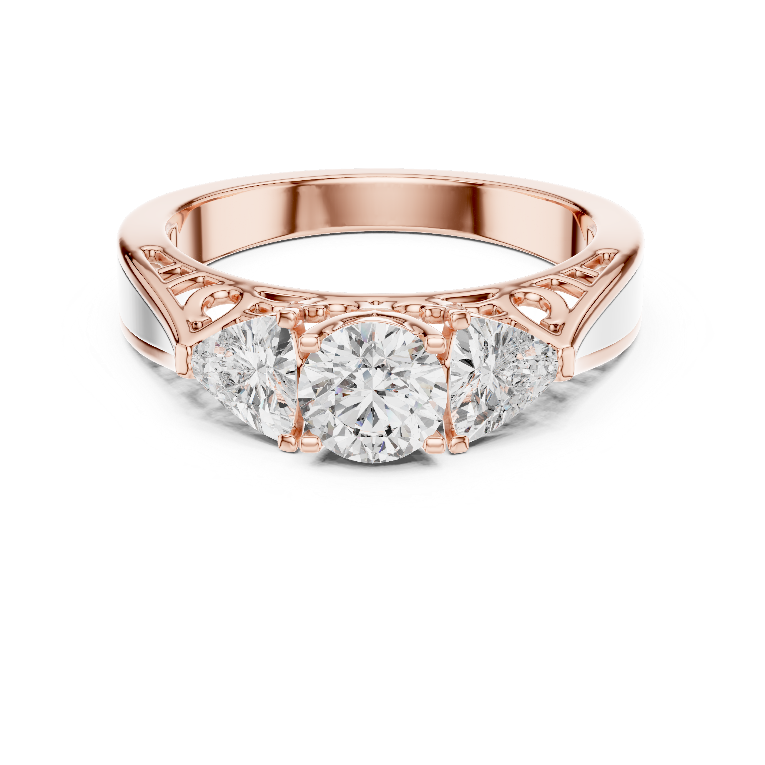Vintage Three-Stone Round Diamond Engagement Ring – Design LR-0029
