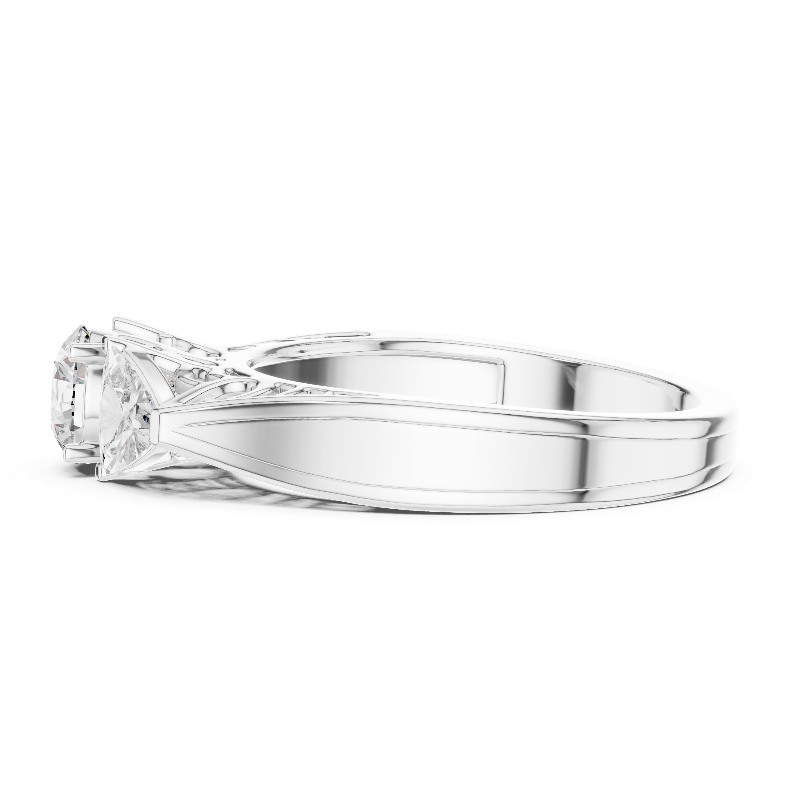 Vintage Three-Stone Round Diamond Engagement Ring – Design LR-0029