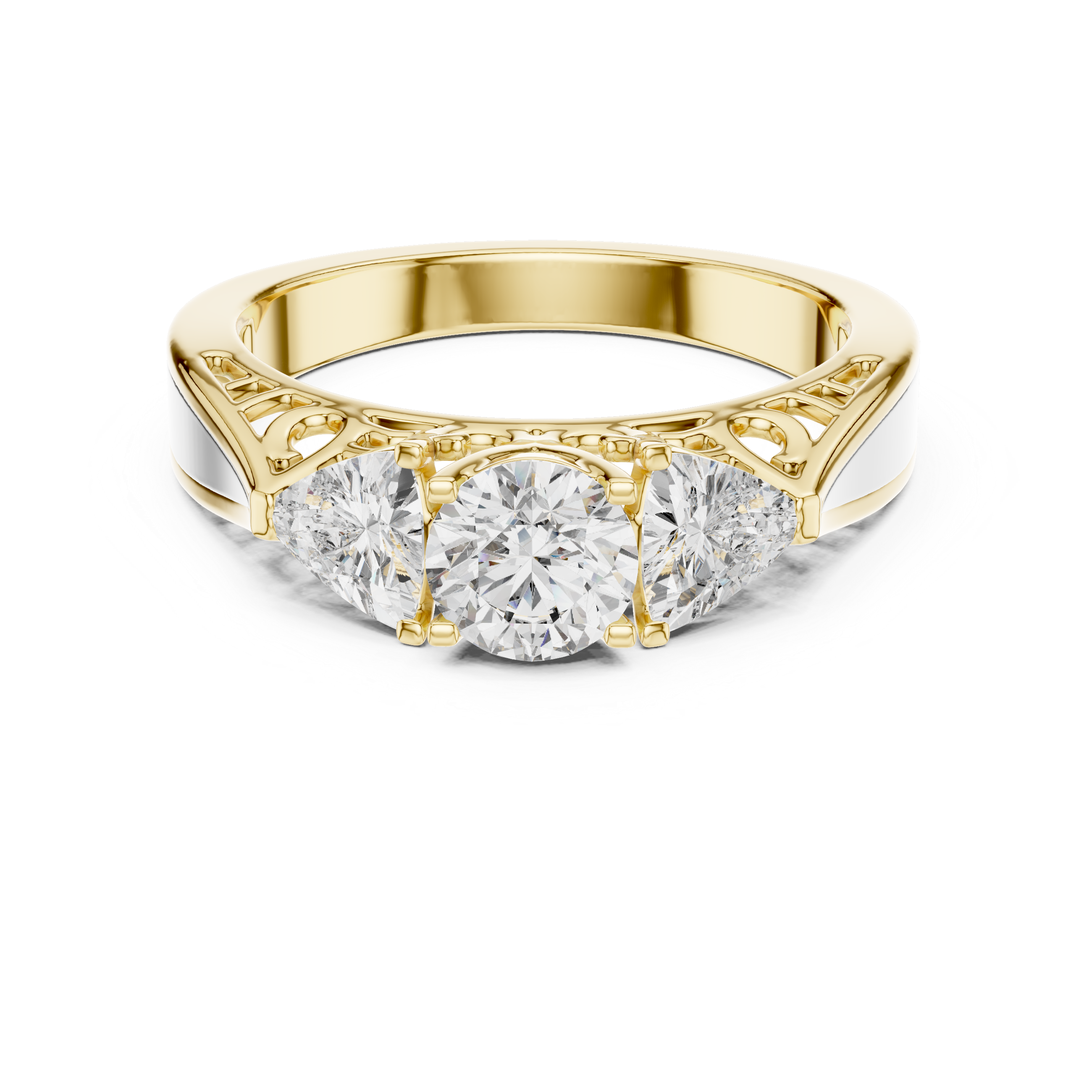 Vintage Three-Stone Round Diamond Engagement Ring – Design LR-0029