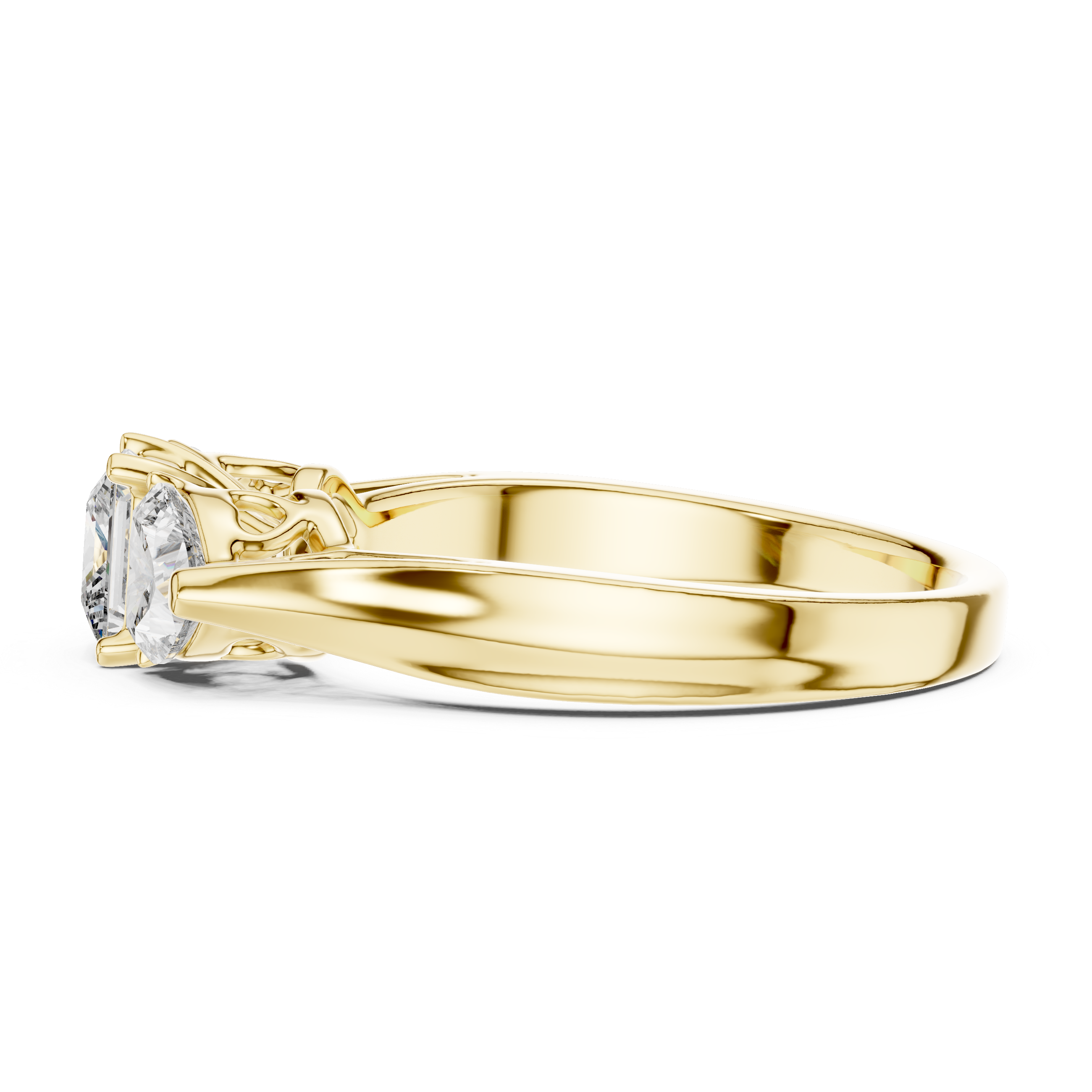 Three-Stone Princess-Cut Diamond Engagement Ring – Design LR-0030