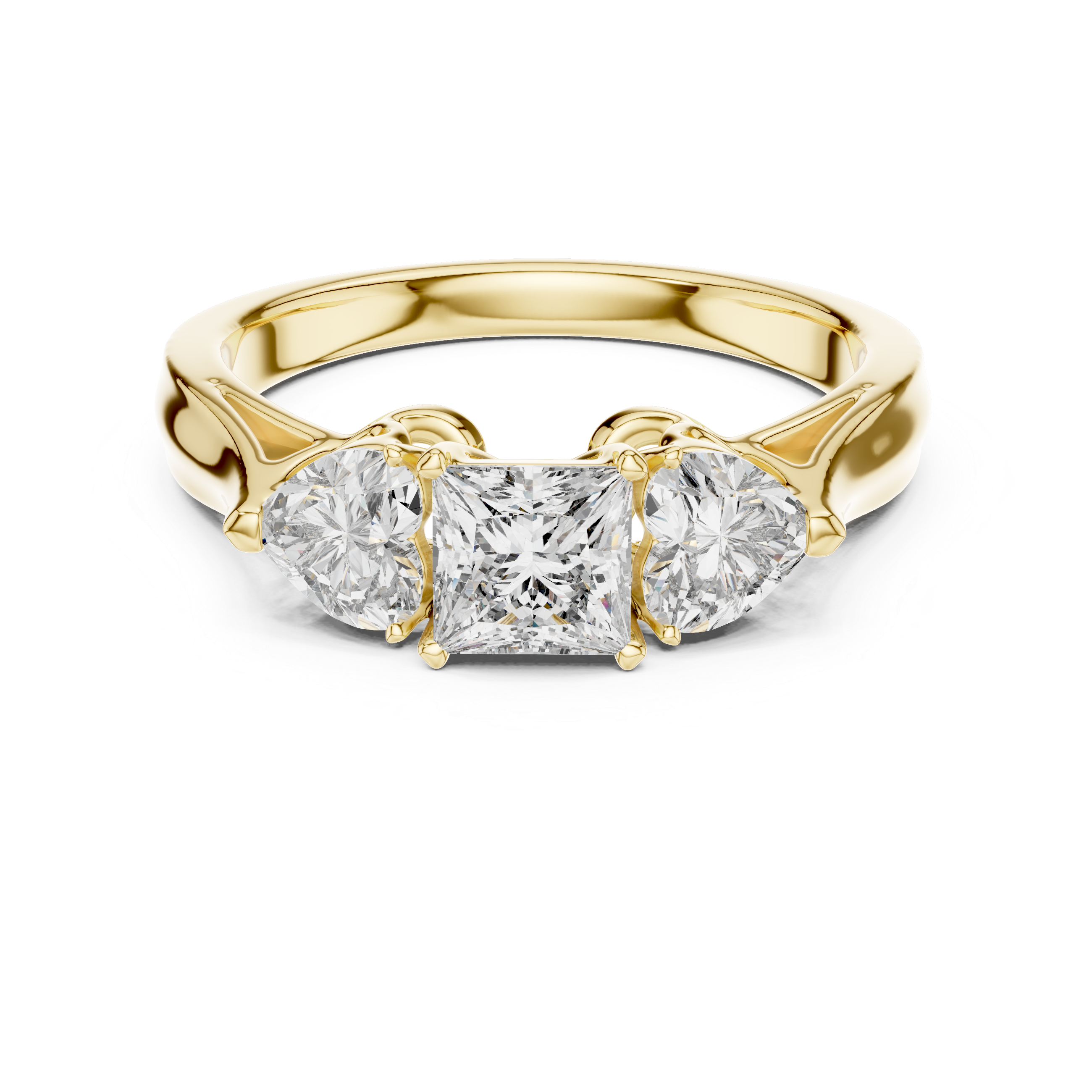 Three-Stone Princess-Cut Diamond Engagement Ring – Design LR-0030