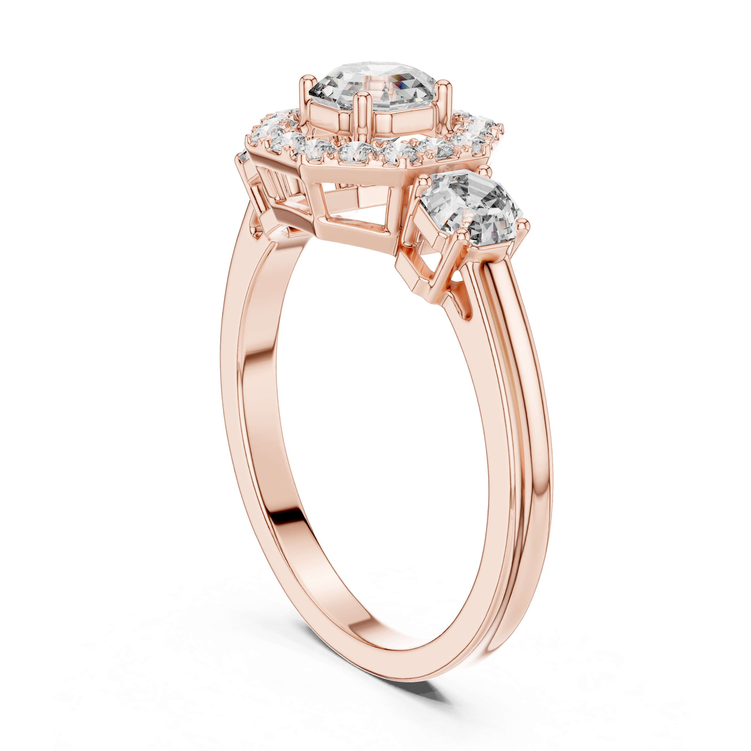 Split-Shank Round Diamond Engagement Ring – Design LR-0036
