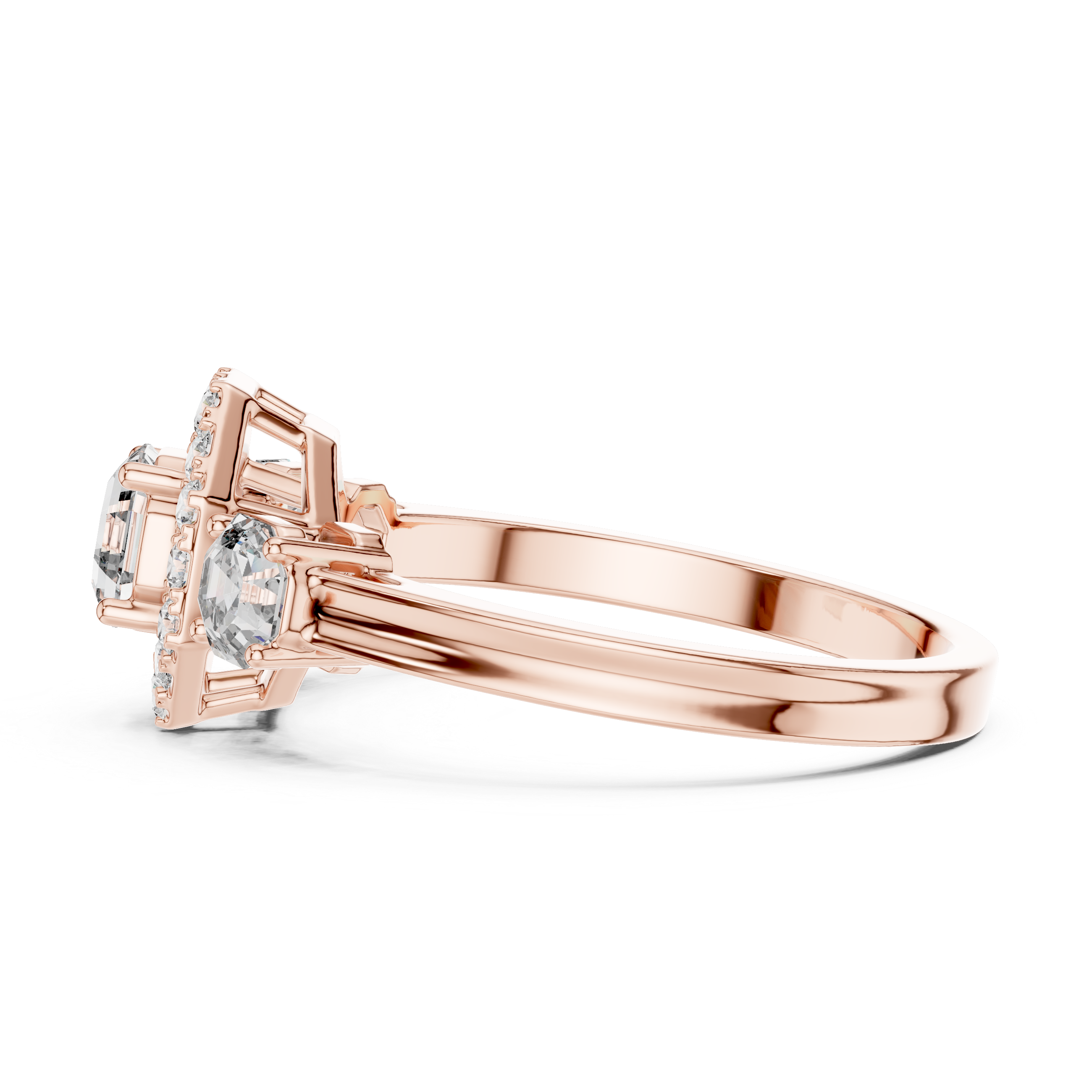 Pavé Split-Shank Round Diamond Engagement Ring – Design LR-0038