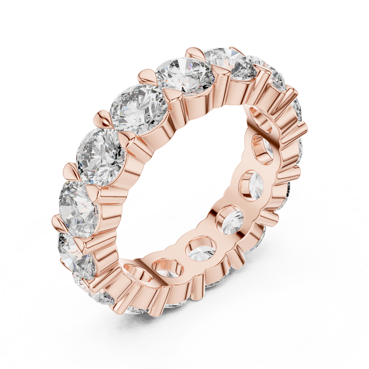 Shared-Prong Round Diamond Eternity Band – Design LR-0040