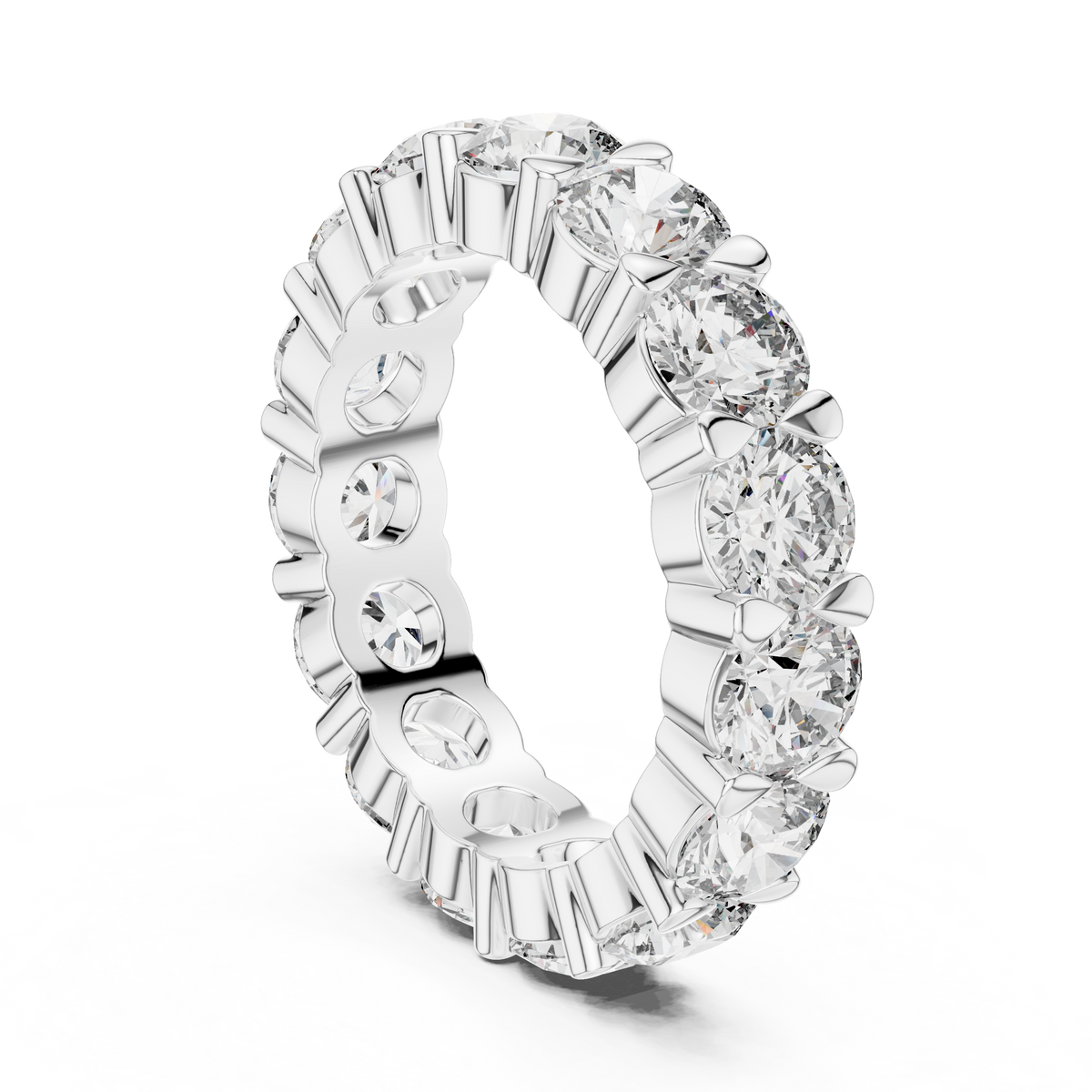 Shared-Prong Round Diamond Eternity Band – Design LR-0040