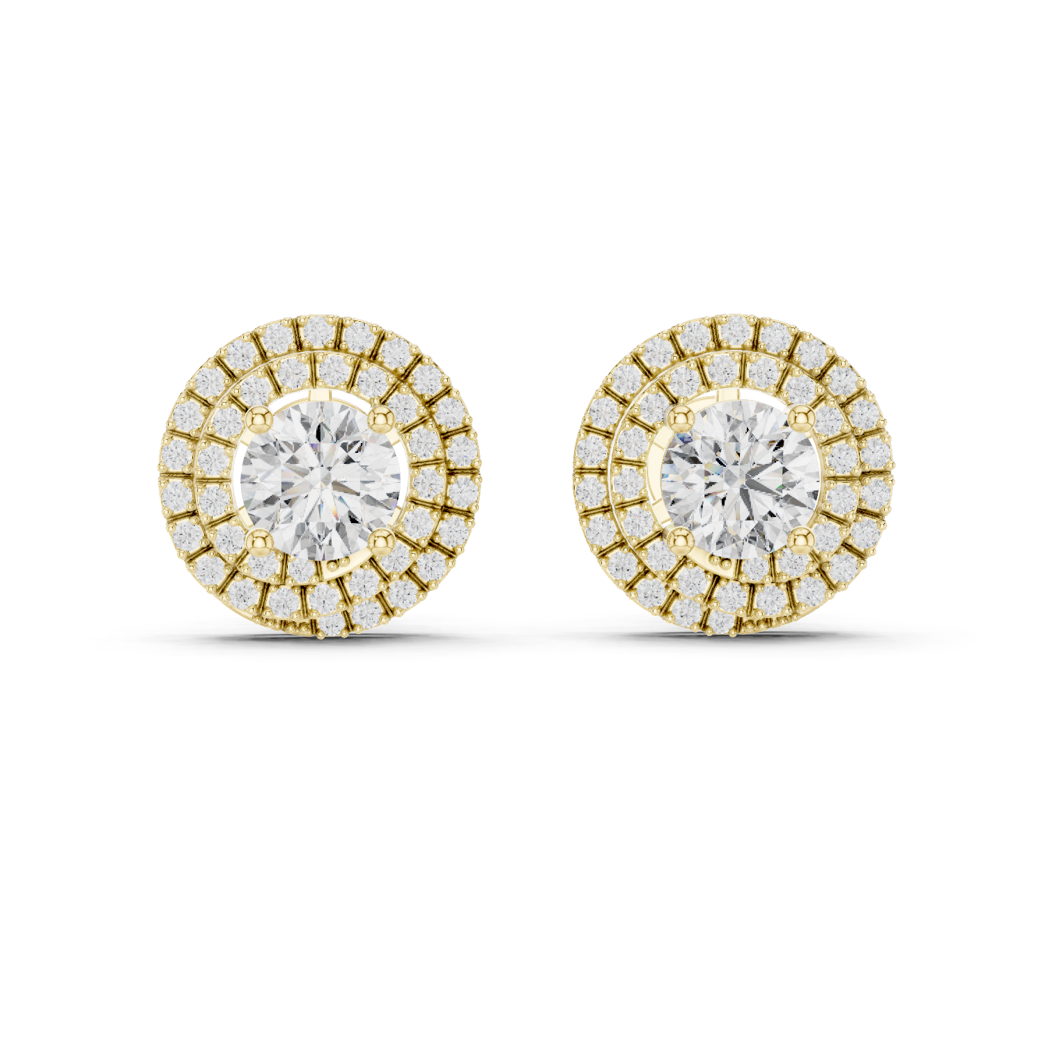 Pear Double Halo Lab-Grown Diamond Stud Earrings